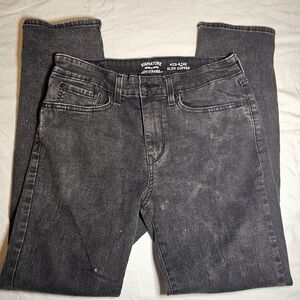 Signature Levi Strauss Black Mid Rise Slim Cuff Jeans